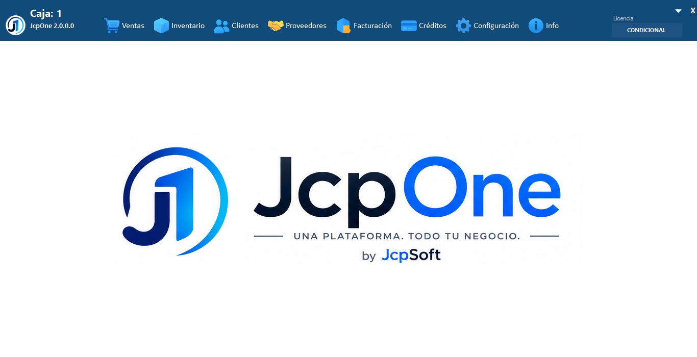 JcpOne - pantalla principal